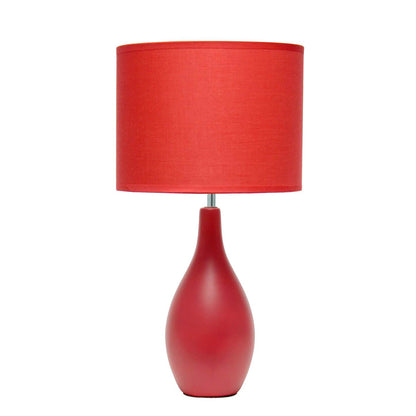 Simple Designs Oval Bowling Pin Base Ceramic Table Lamp - Rouge|Lampe de table de Simple Designs à base en céramique en forme de quille ovale - rouge