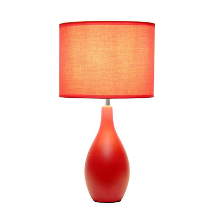Simple Designs Oval Bowling Pin Base Ceramic Table Lamp - Rouge|Lampe de table de Simple Designs à base en céramique en forme de quille ovale - rouge