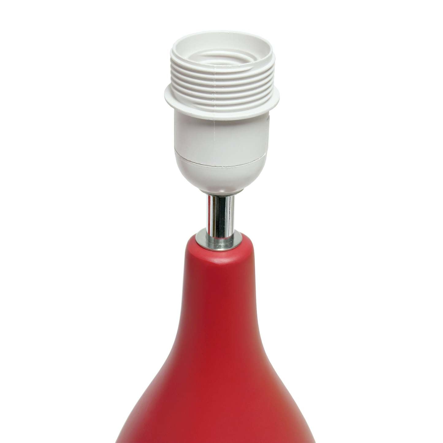 Simple Designs Oval Bowling Pin Base Ceramic Table Lamp - Rouge|Lampe de table de Simple Designs à base en céramique en forme de quille ovale - rouge