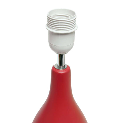 Simple Designs Oval Bowling Pin Base Ceramic Table Lamp - Rouge|Lampe de table de Simple Designs à base en céramique en forme de quille ovale - rouge