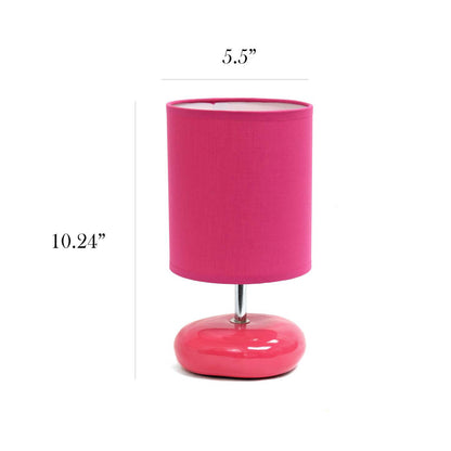 Lampe de table de Simple Designs d'apparence pierre - rose