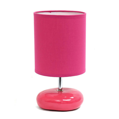 Lampe de table de Simple Designs d'apparence pierre - rose