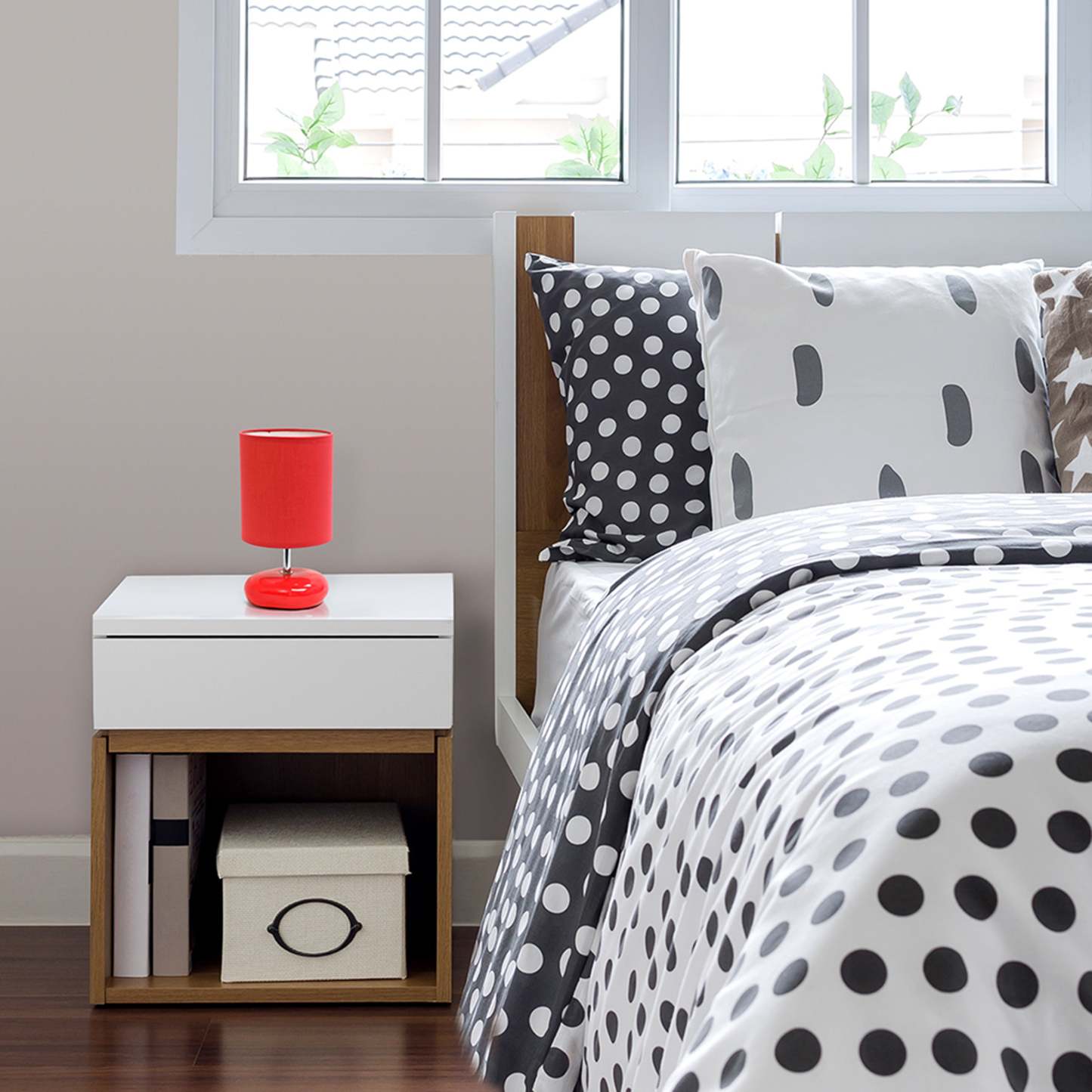 Lampe de table de Simple Designs d'apparence pierre - rouge