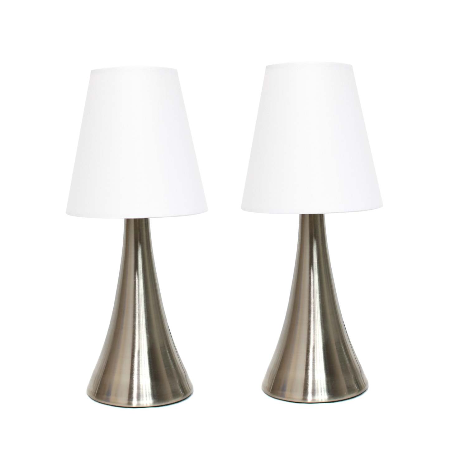 Ensemble de 2 mini lampes de table tactiles Valencia de Simple Designs avec abat-jour en tissu | D21JJOYO