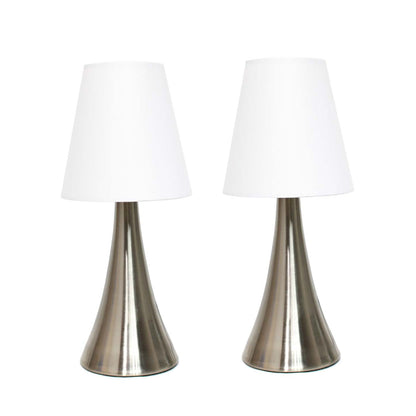 Ensemble de 2 mini lampes de table tactiles Valencia de Simple Designs avec abat-jour en tissu | D21JJOYO
