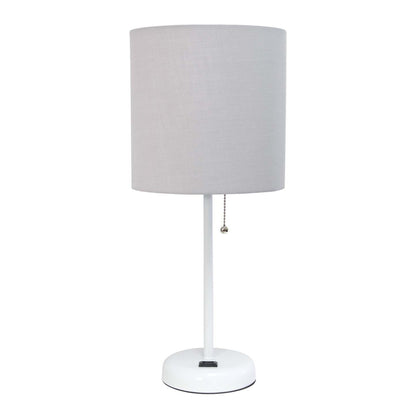 Lampe de table Limelights grise avec pied mince et prise de recharge | D212PGF7