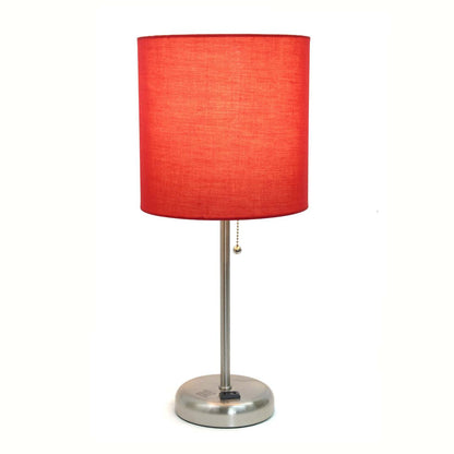 Limelights Stick Lamp with Charging Outlet And Fabric Shade Table Lamp|Lampe de table Limelights avec pied mince et prise de recharge|D217HEAD