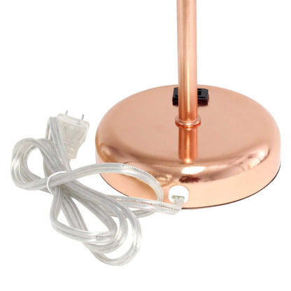 Lampe de table Limelights blanche avec pied mince or rose et prise de recharge | D21WTTEZ