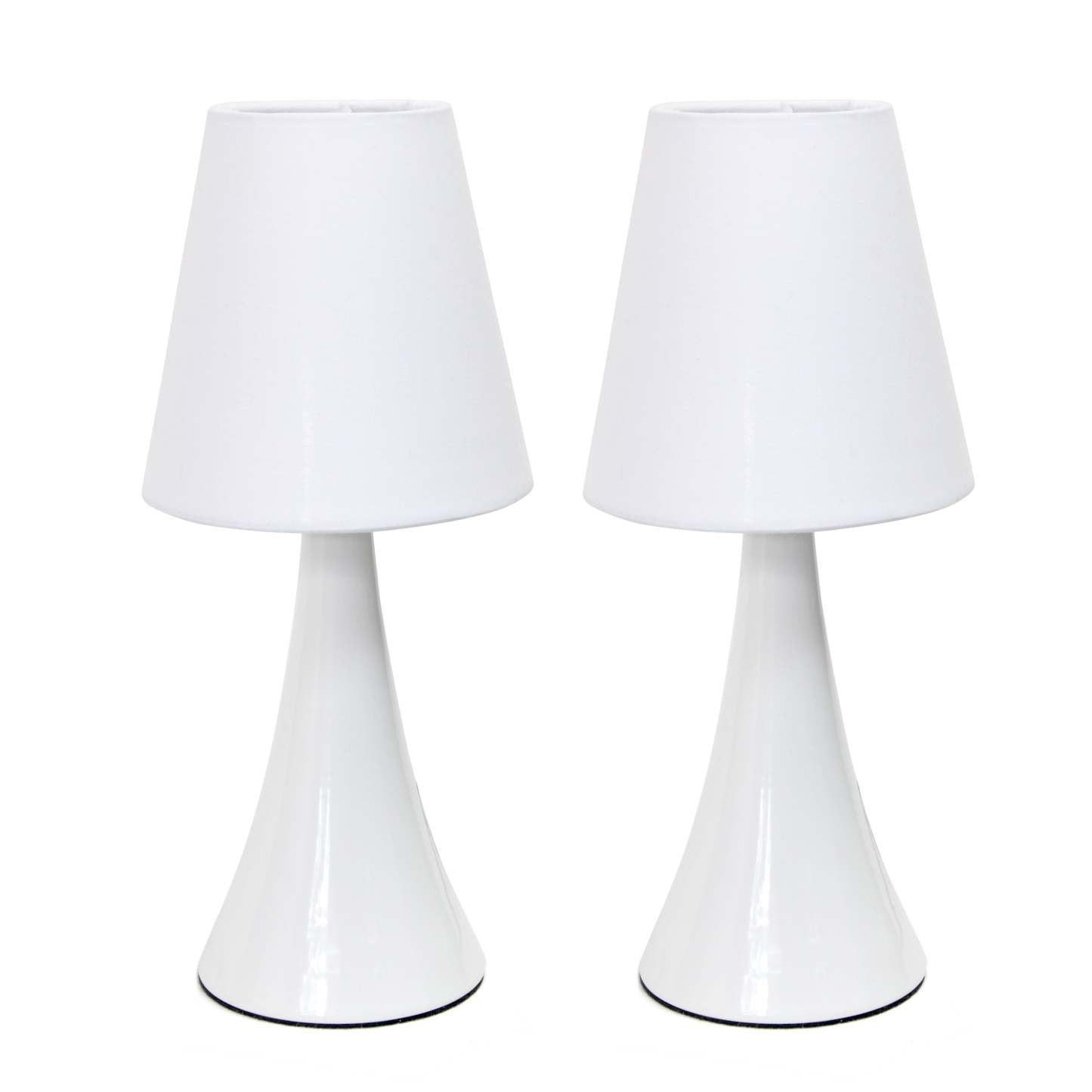 Simple Designs Valencia Colors 2-piece Mini Touch Table Lamp Set - Blanc|Ensemble de 2 mini lampes de table tactiles Valencia Colors de Simple Designs - blanche