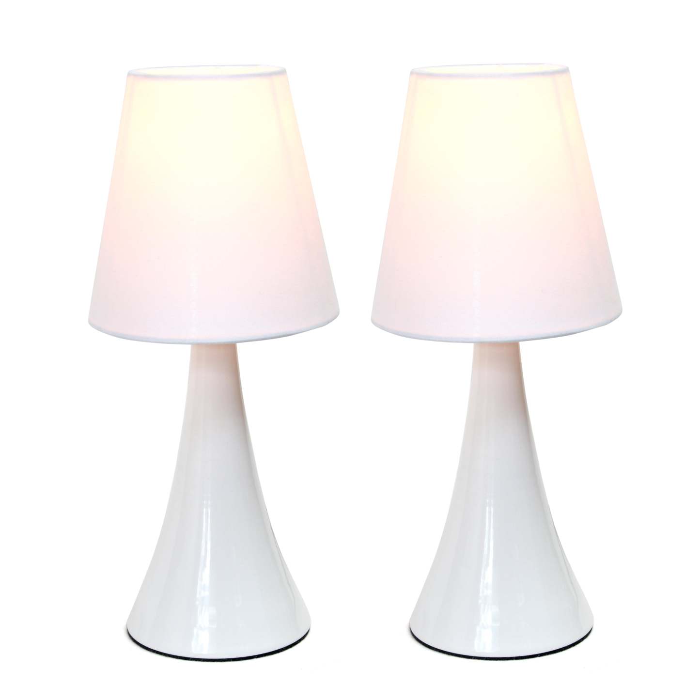 Simple Designs Valencia Colors 2-piece Mini Touch Table Lamp Set - Blanc|Ensemble de 2 mini lampes de table tactiles Valencia Colors de Simple Designs - blanche