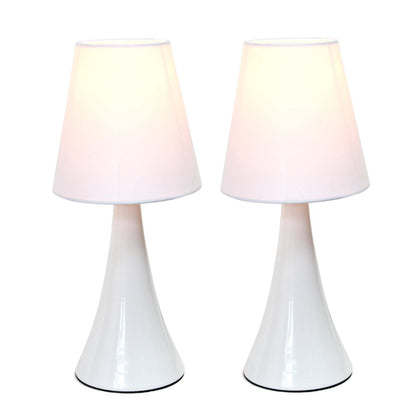 Simple Designs Valencia Colors 2-piece Mini Touch Table Lamp Set - Blanc|Ensemble de 2 mini lampes de table tactiles Valencia Colors de Simple Designs - blanche