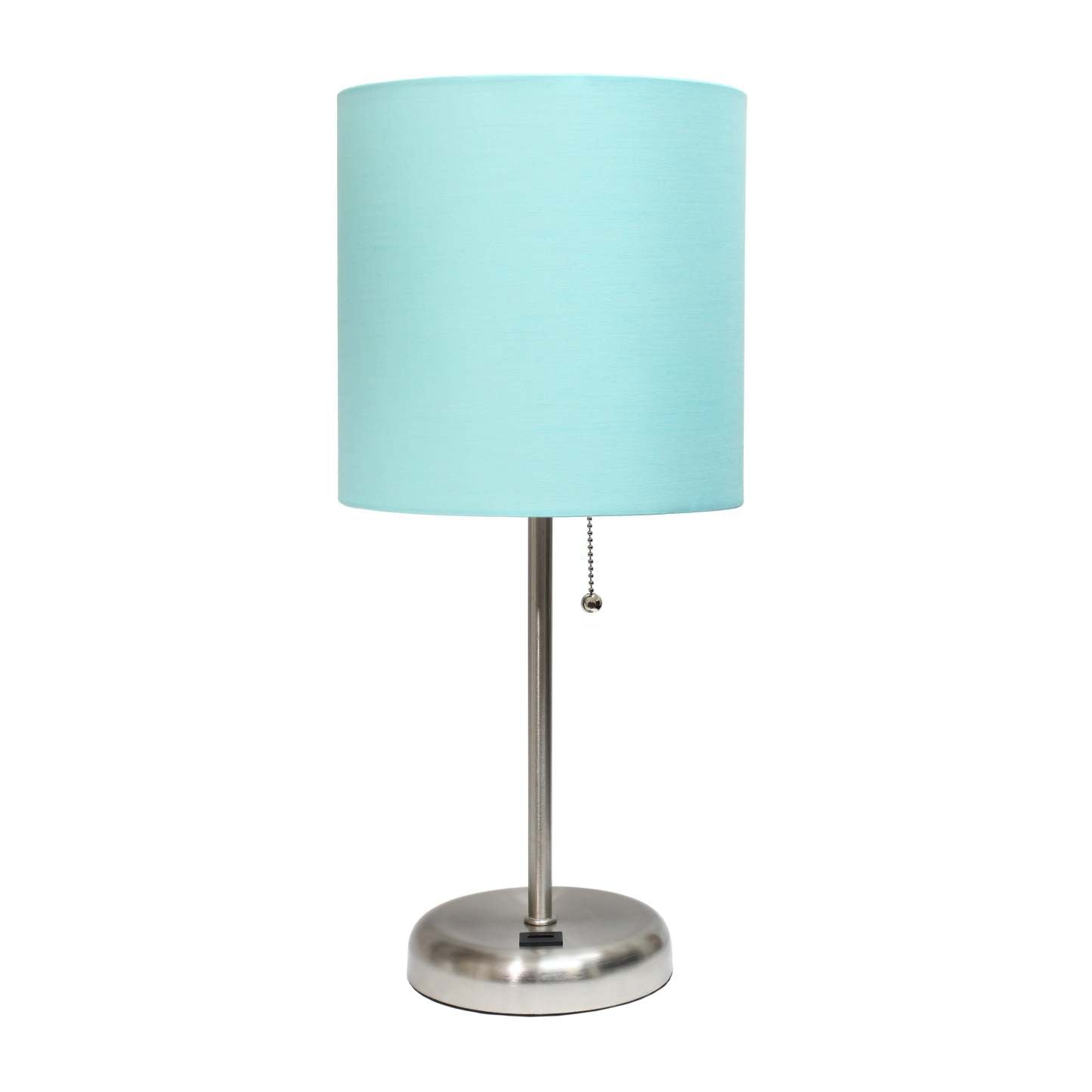 Lampe de table Limelights avec port de chargement USB et abat-jour en tissu, couleur turquoise | D21Q2BXJ