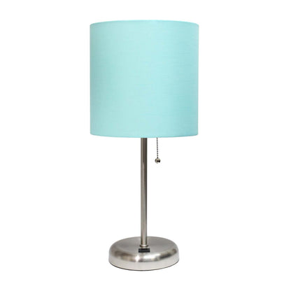 Lampe de table Limelights avec port de chargement USB et abat-jour en tissu, couleur turquoise | D21Q2BXJ