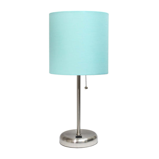 Lampe de table Limelights avec port de chargement USB et abat-jour en tissu, couleur turquoise | D21Q2BXJ