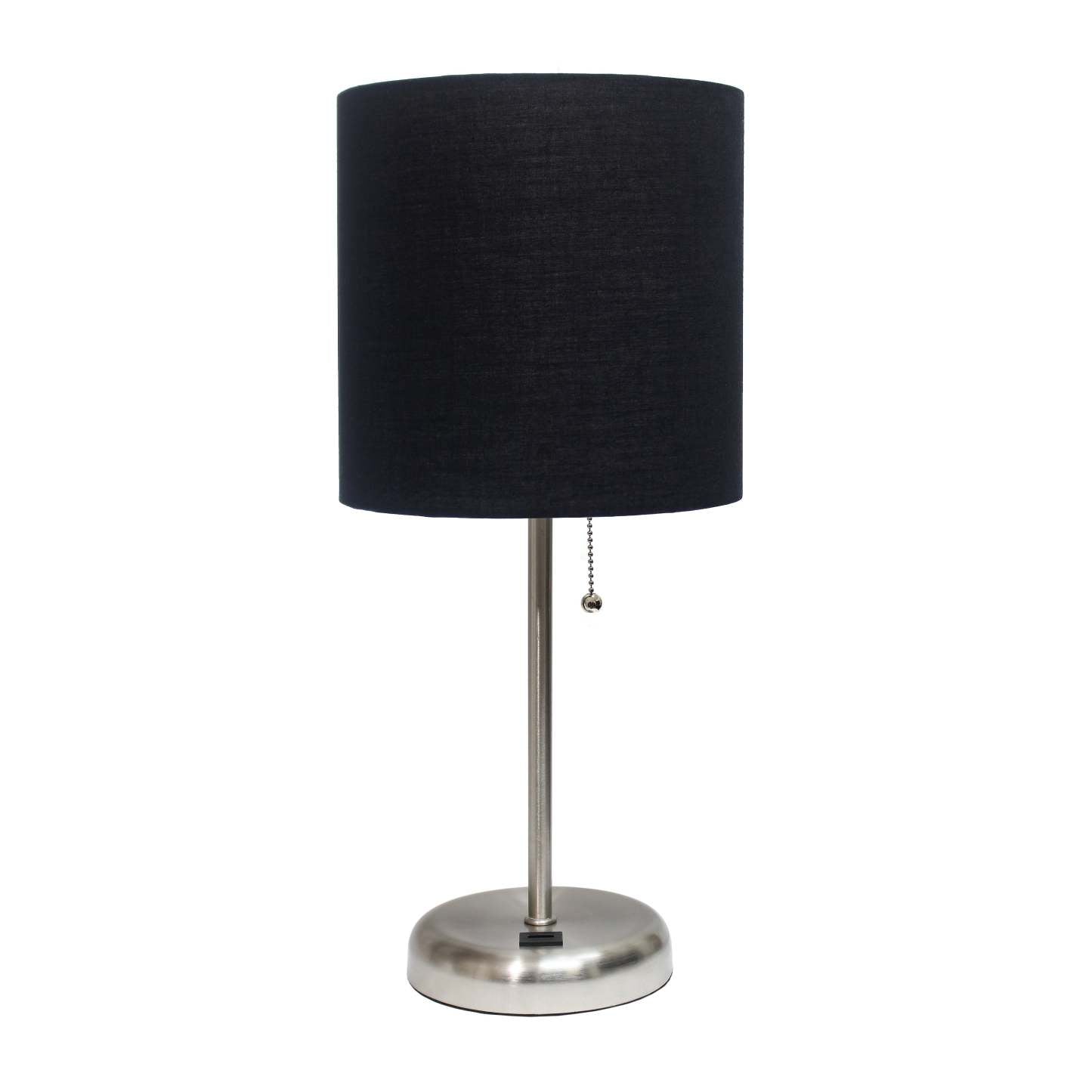 Limelights Stick Lamp with Usb Charging Port And Fabric Shade, Black  Table Lamp|Lampe de table Limelights noire avec pied mince et port de recharge USB|D21Z6B4C