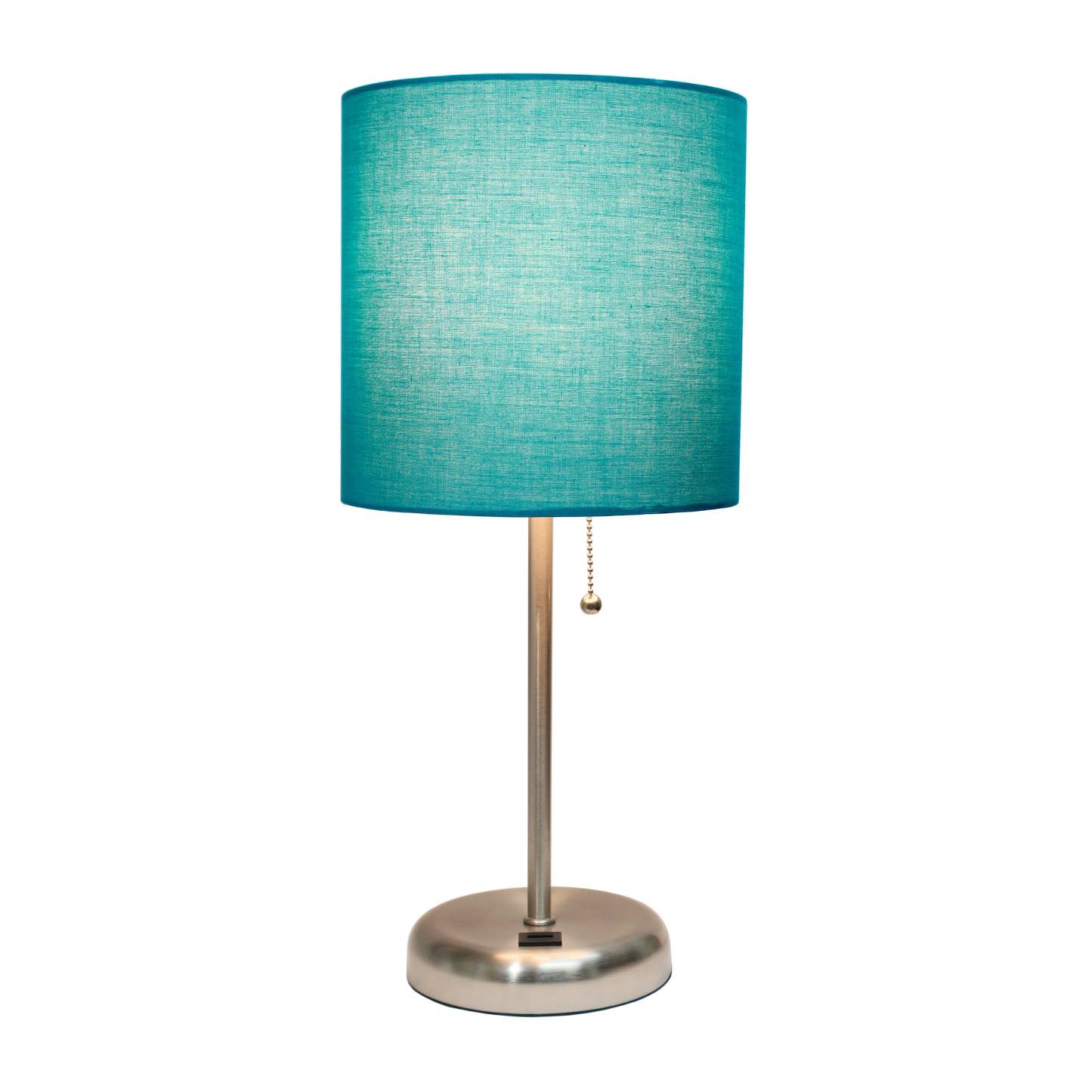 Lampe de table Limelights avec port de chargement USB et abat-jour en tissu, bleu sarcelle | D21EUVQQ