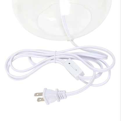 Lampe de table Simple Designs en verre à motif de goutte d'eau avec abat-jour en tissu, transparent avec abat-jour gris|D21TPZ8H