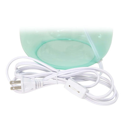 Lampe de table Simple Designs en verre avec abat-jour en tissu, aqua avec abat-jour blanc|Lampe de table Simple Designs en verre, turquoise|D21W20F9