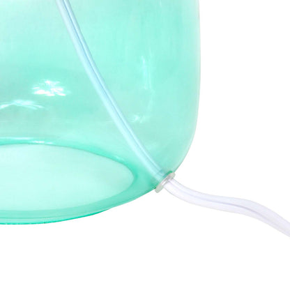 Lampe de table Simple Designs en verre avec abat-jour en tissu, aqua avec abat-jour blanc|Lampe de table Simple Designs en verre, turquoise|D21W20F9
