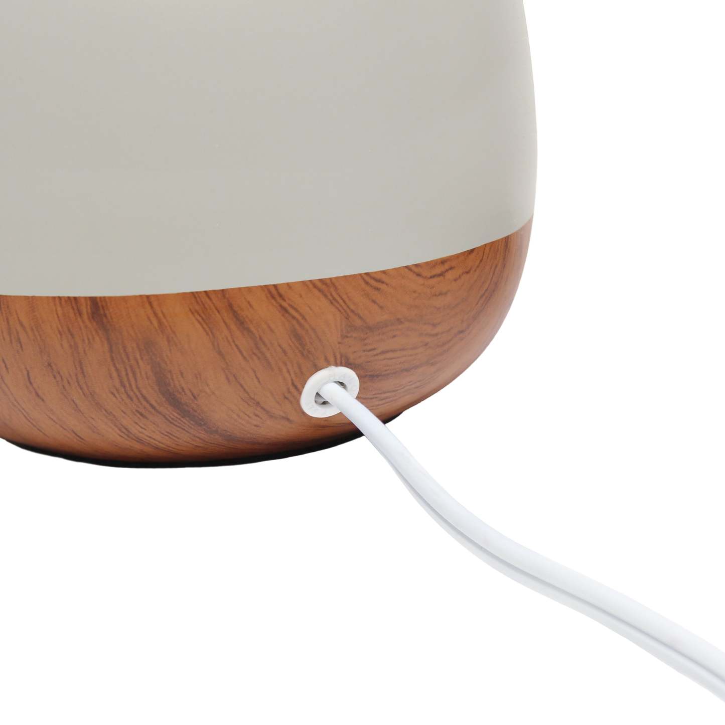 Lampe de table Petite de Simple Designs de style du milieu du 20e siècle - bois foncé et gris clair