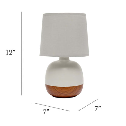 Lampe de table Petite de Simple Designs de style du milieu du 20e siècle - bois foncé et gris clair