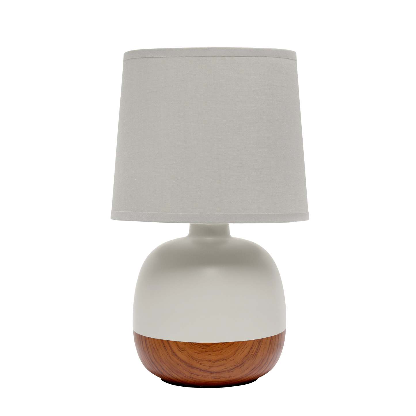 Lampe de table Petite de Simple Designs de style du milieu du 20e siècle - bois foncé et gris clair