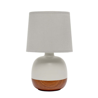 Lampe de table Petite de Simple Designs de style du milieu du 20e siècle - bois foncé et gris clair