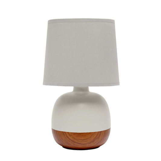 Lampe de table Petite de Simple Designs de style du milieu du 20e siècle - bois foncé et gris clair