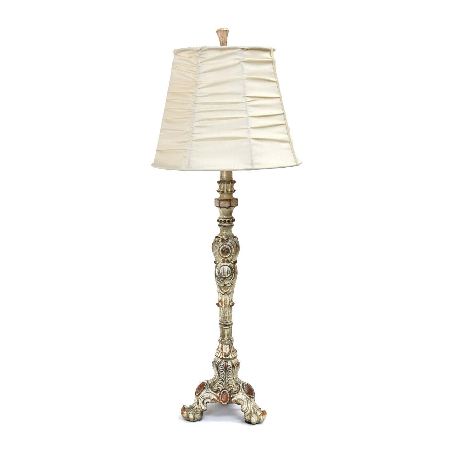 Lampe de table buffet Elegant Designs de style antique avec abat-jour en crème plissé|D225MHPD