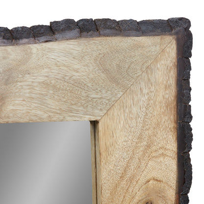 Miroir mural rectangulaire Lamont River of Goods en bois et verre brun et beige - 39 x 1,25 x 28