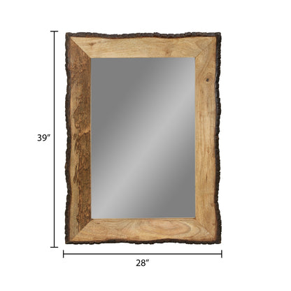 Miroir mural rectangulaire Lamont River of Goods en bois et verre brun et beige - 39 x 1,25 x 28
