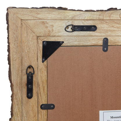 Miroir mural rectangulaire Lamont River of Goods en bois et verre brun et beige - 39 x 1,25 x 28