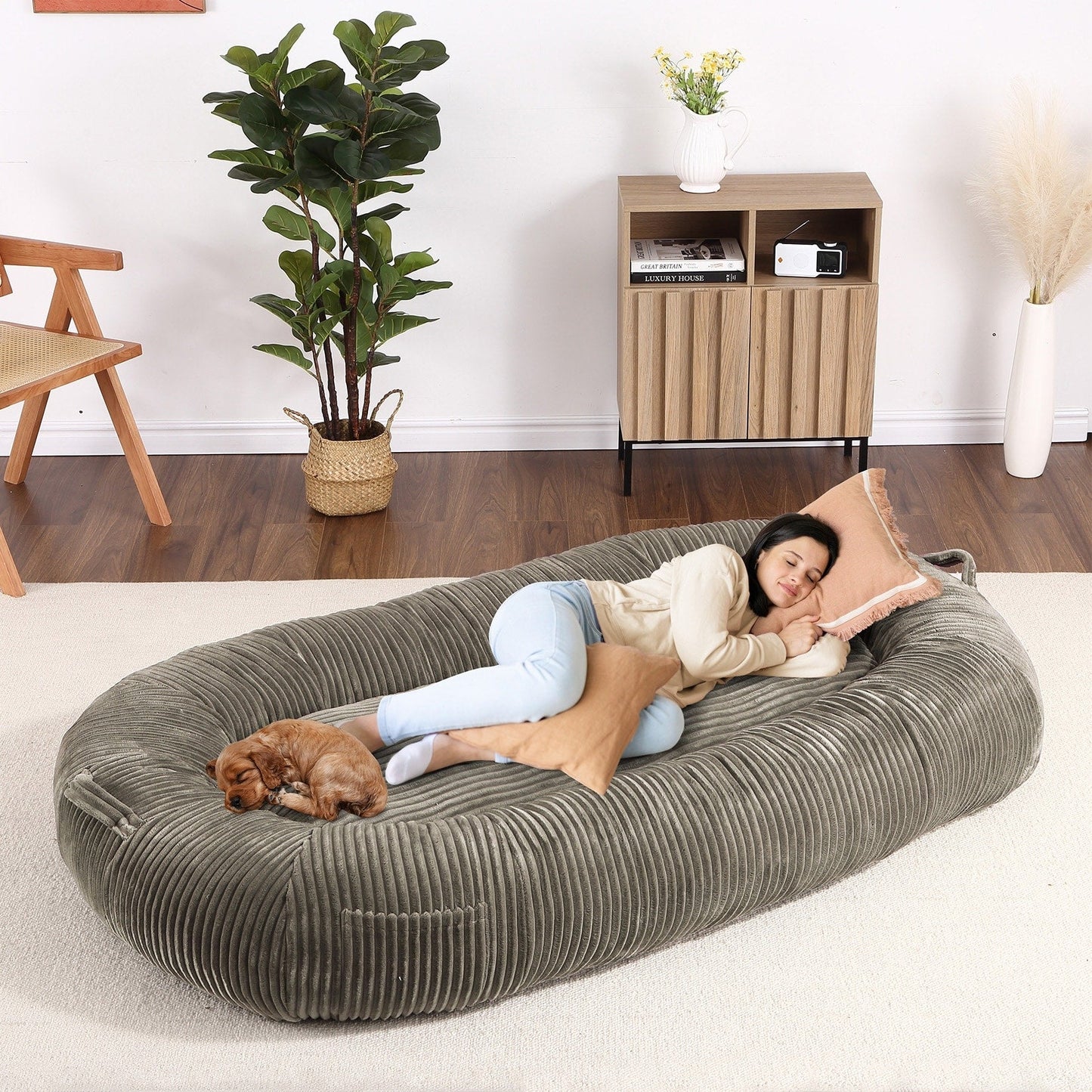 Lit géant pour chien (71 x 48 x 14 cm), grand lit lavable pour chiens adultes, idéal pour la sieste.