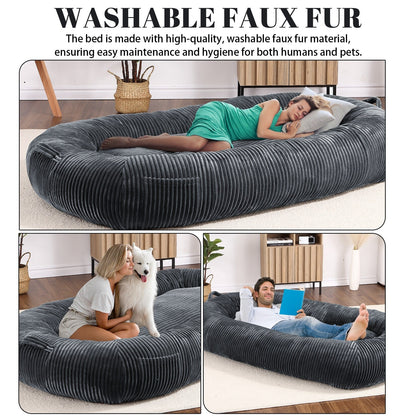 Lit géant pour chien (71 x 48 x 14 cm), grand lit lavable pour chiens adultes, idéal pour la sieste.
