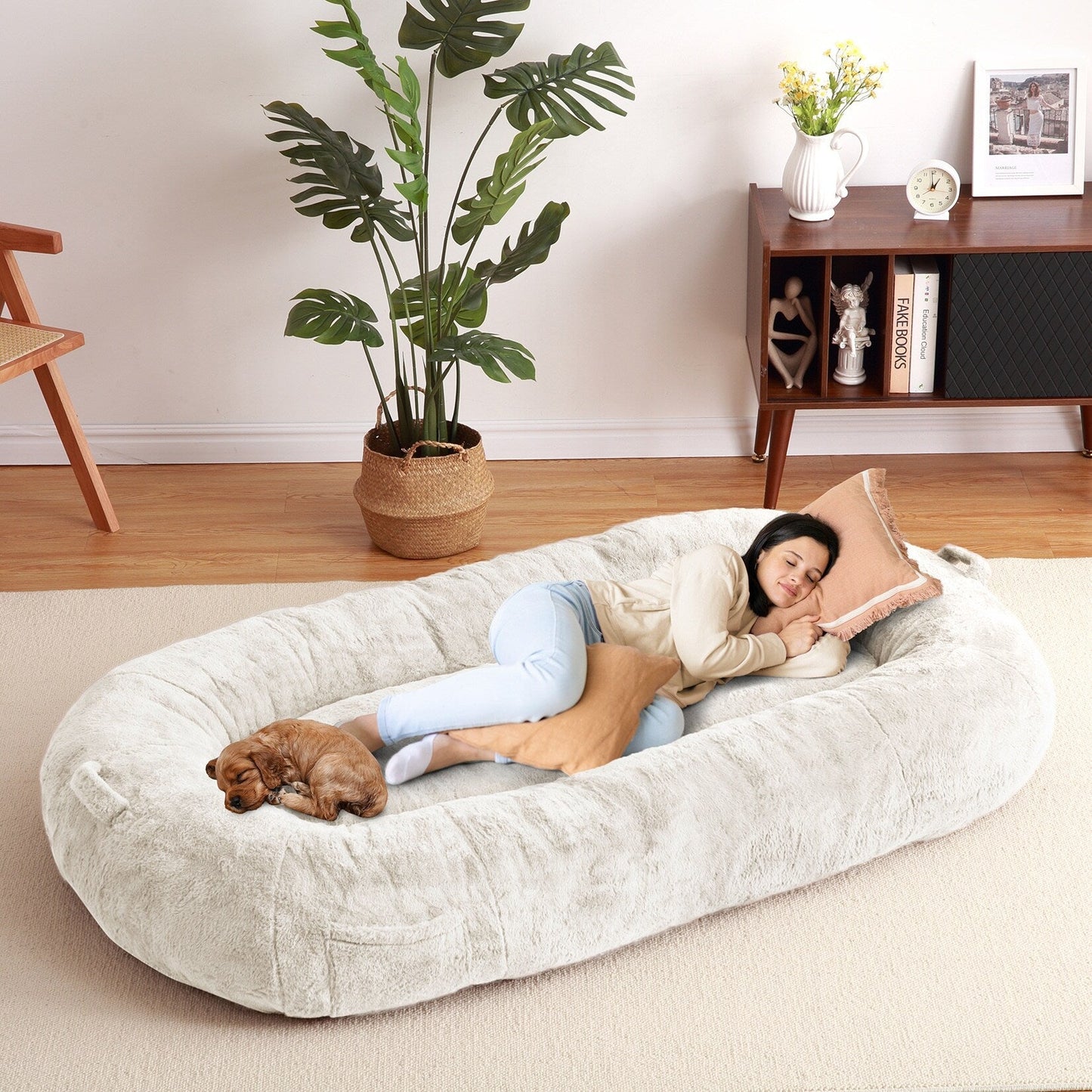 Lit géant pour chien (71 x 48 x 14 cm), grand lit lavable pour chiens adultes, idéal pour la sieste.