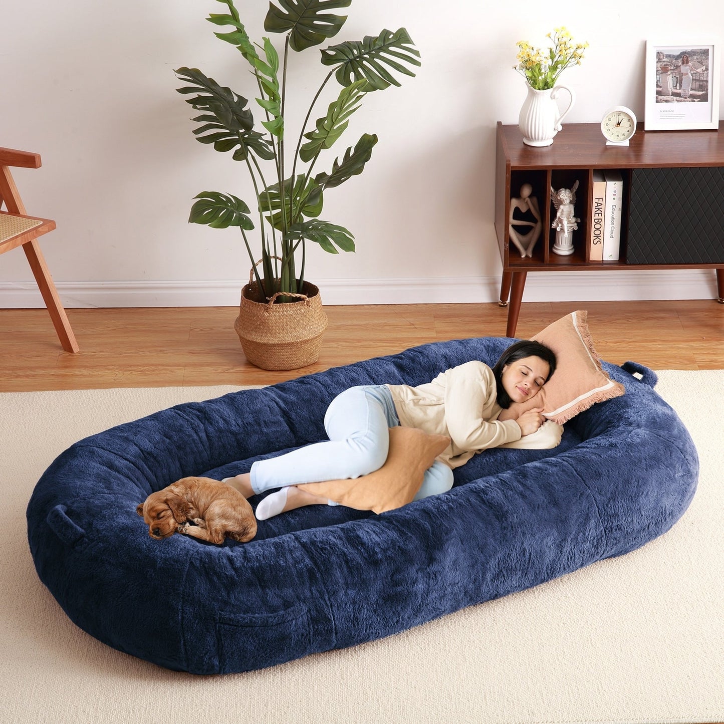 Lit géant pour chien (71 x 48 x 14 cm), grand lit lavable pour chiens adultes, idéal pour la sieste.