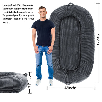 Lit géant pour chien (71 x 48 x 14 cm), grand lit lavable pour chiens adultes, idéal pour la sieste.