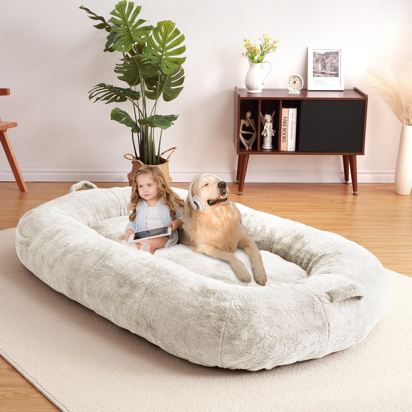 Lit géant pour chien (71 x 48 x 14 cm), grand lit lavable pour chiens adultes, idéal pour la sieste.