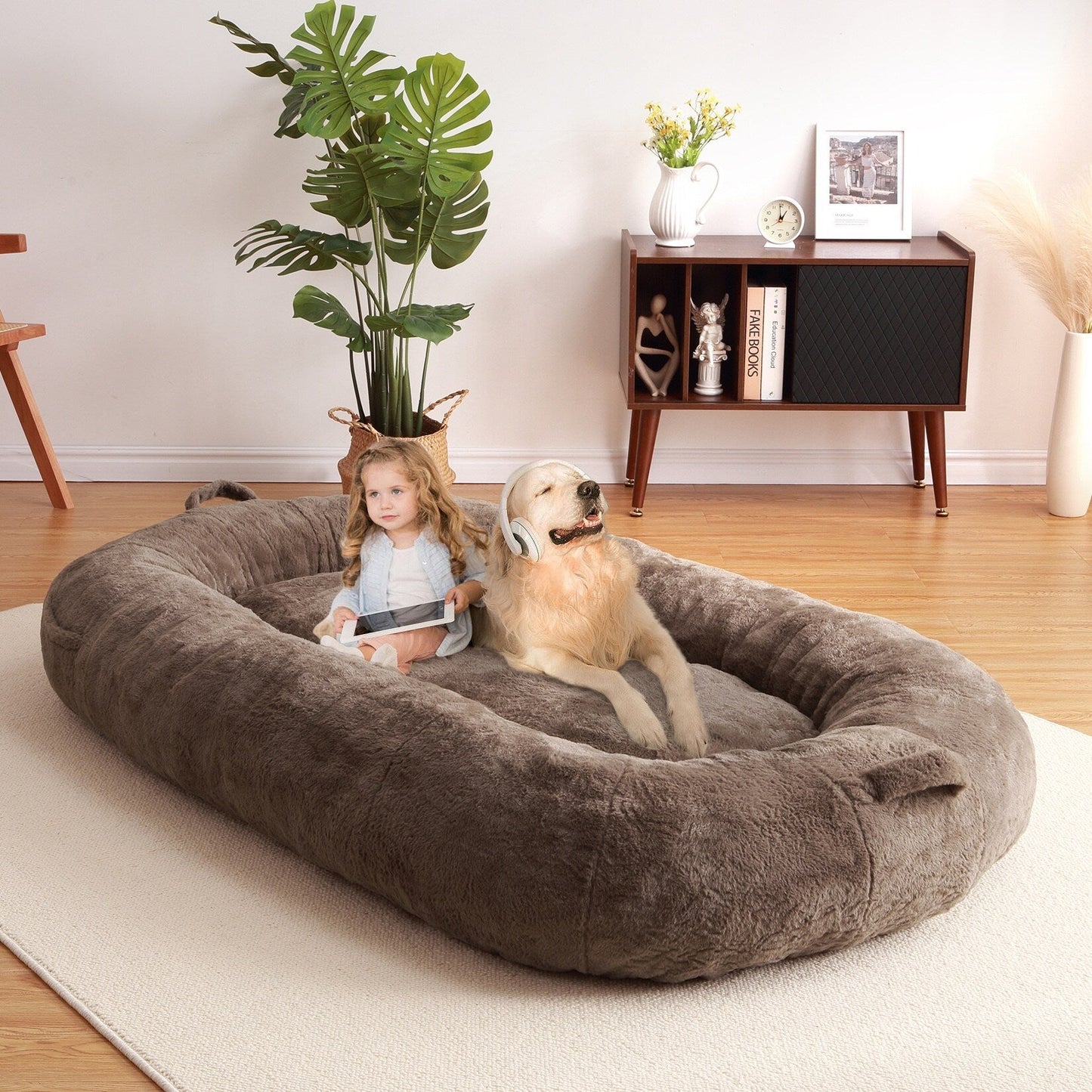 Lit géant pour chien (71 x 48 x 14 cm), grand lit lavable pour chiens adultes, idéal pour la sieste.
