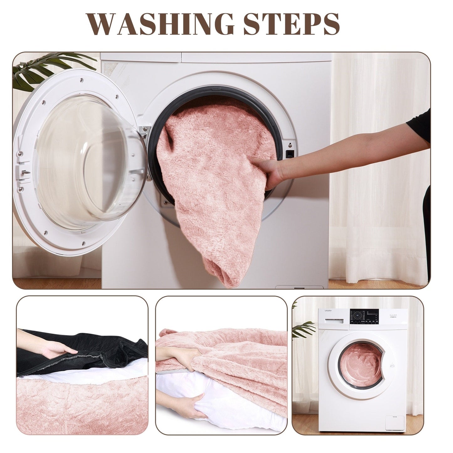 Grand lit pour chien lavable, de la taille d'un humain, avec housse amovible