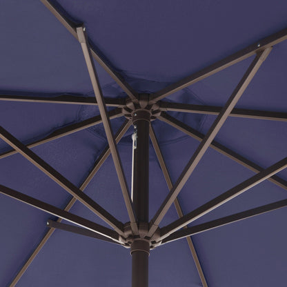 Parasol de terrasse Lopes de 2,74 m (9 pi) avec pied et support lestés finition bronze inclus
