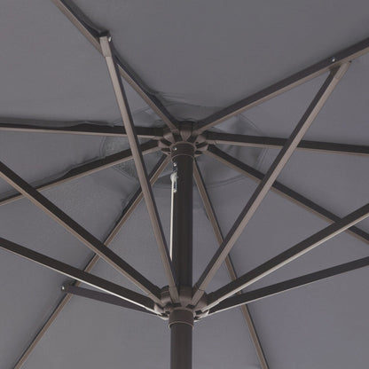 Parasol de terrasse Lopes de 2,74 m (9 pi) avec pied et support lestés finition bronze inclus