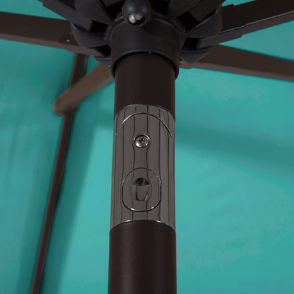 Parasol de terrasse Lopes de 2,74 m (9 pi) avec pied et support lestés finition bronze inclus