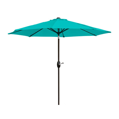 Parasol de terrasse Lopes de 2,74 m (9 pi) avec pied et support lestés finition bronze inclus
