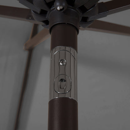 Parasol de terrasse Lopes de 2,74 m (9 pi) avec pied et support lestés finition bronze inclus