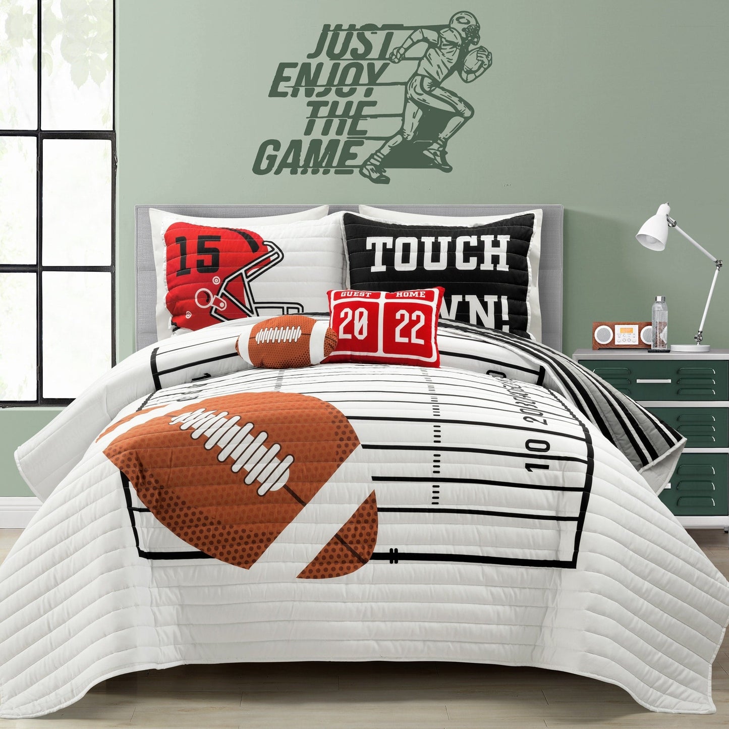 Couette réversible surdimensionnée pour enfants Lush Decor, motif football américain