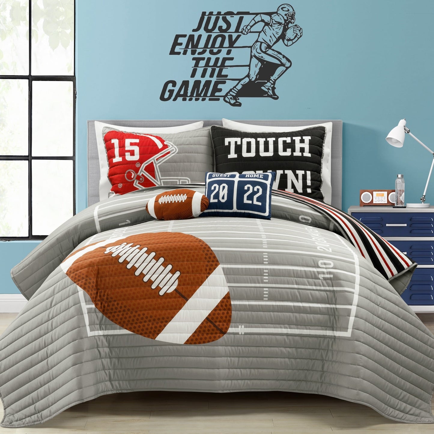 Couette réversible surdimensionnée pour enfants Lush Decor, motif football américain