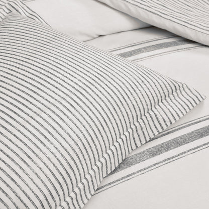 Ensemble de housse de couette 3 pièces à rayures style ferme Lush Decor