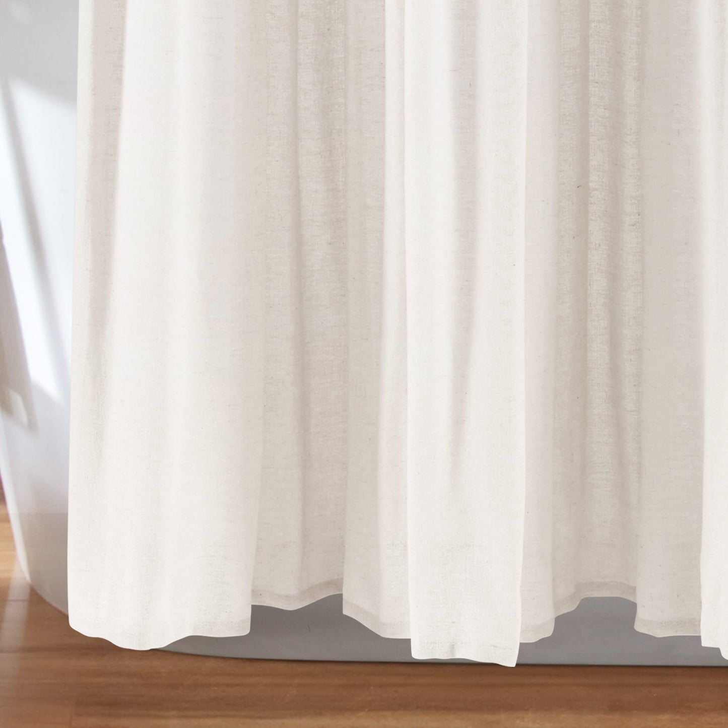 Rideau de douche à boutons en lin bicolore Lush Decor