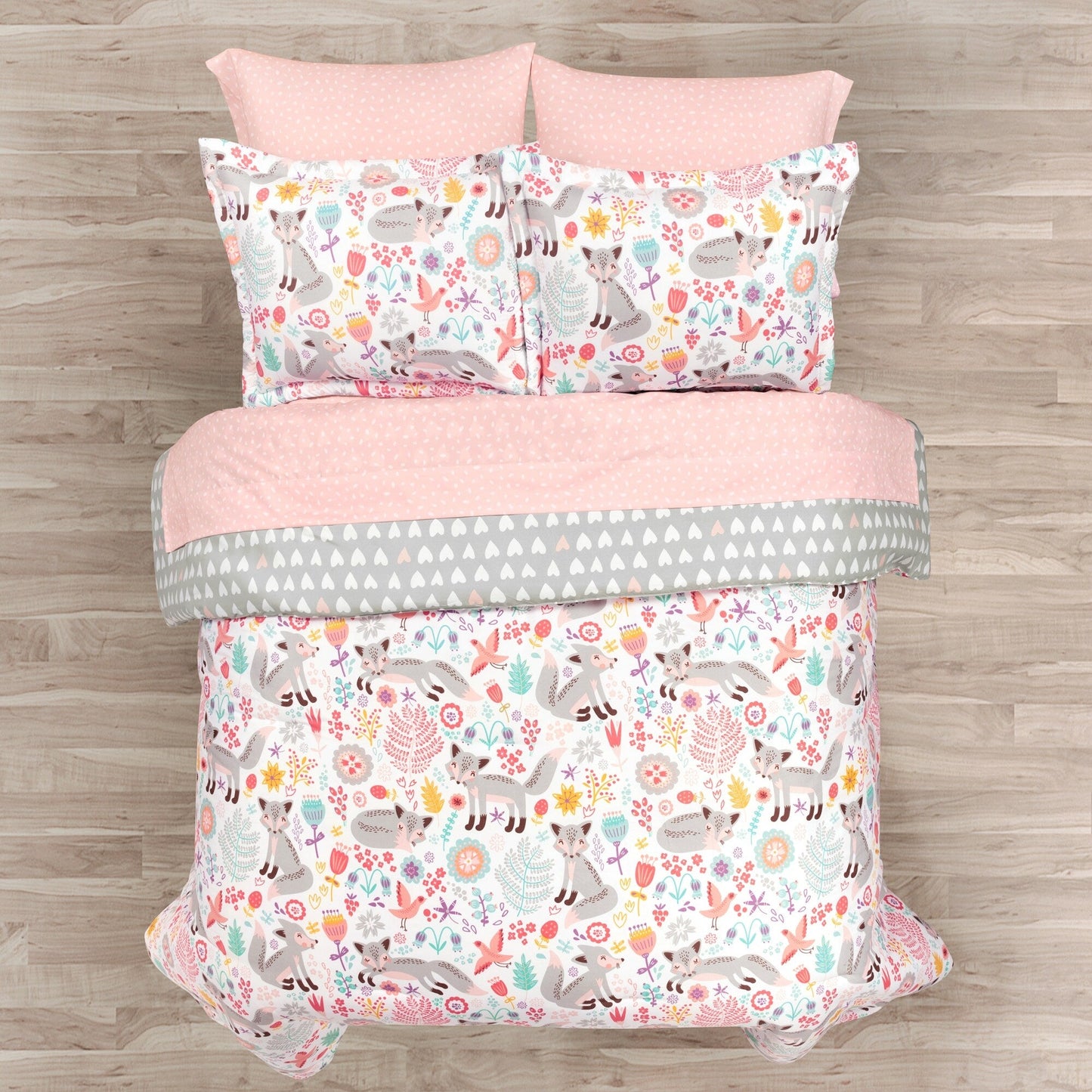 Couette Lush Decor Pixie Fox avec draps et parure de lit pour enfants, idéale pour la rentrée scolaire
